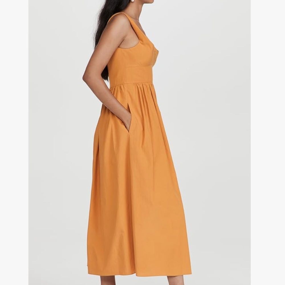 Rebecca Taylor | Slub Sateen A-Line Midi Dress | Tigerlily | Size XS - Picture 2 of 7